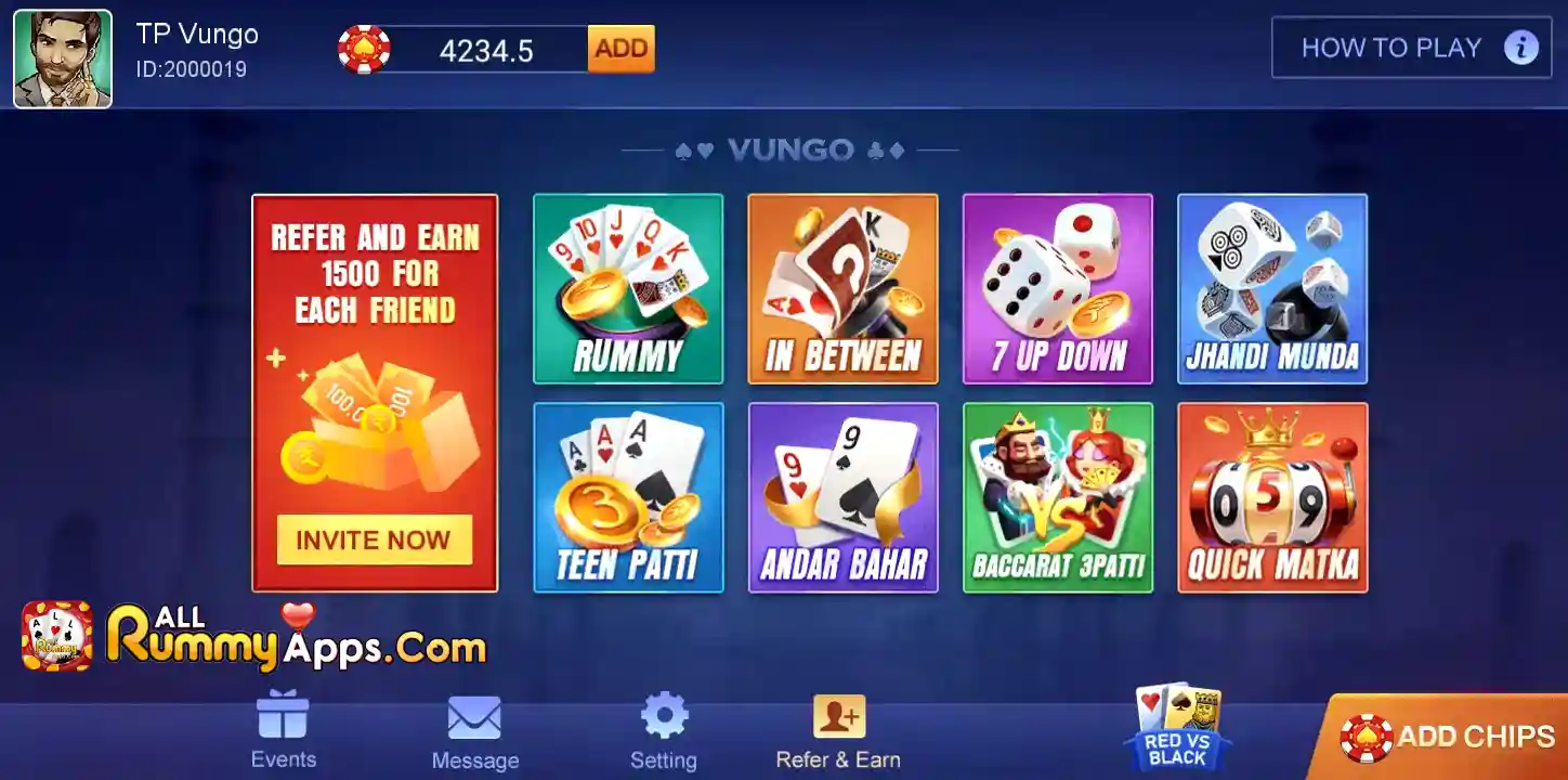 Teen Patti Vungo All Games